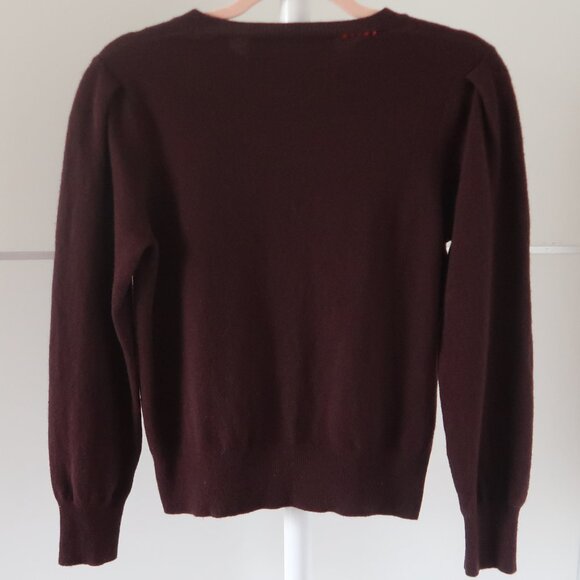 Parrish LA Burgundy Wool Cashmere Crewneck Sweater Women’s Small - Picture 3 of 8